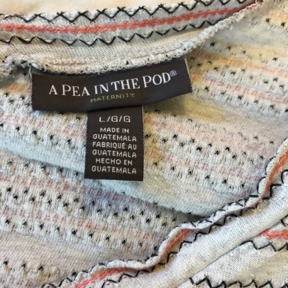 Pea in the Pod Maternity Large Orange Brown Stripe - Picture 3 of 4